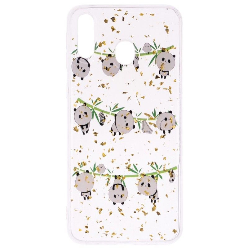 Coque Samsung Galaxy A40 Pandas Sur La Corde À Linge