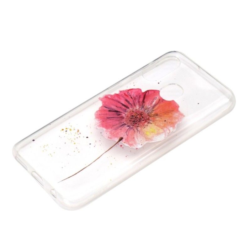 Coque Samsung Galaxy A40 Transparente Coquelicot Aquarelle