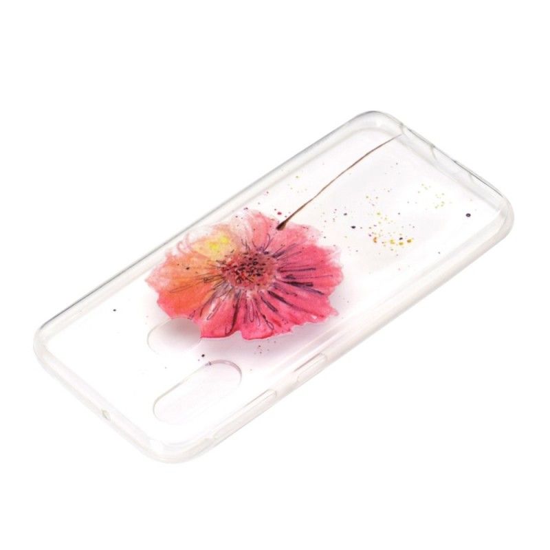 Coque Samsung Galaxy A40 Transparente Coquelicot Aquarelle