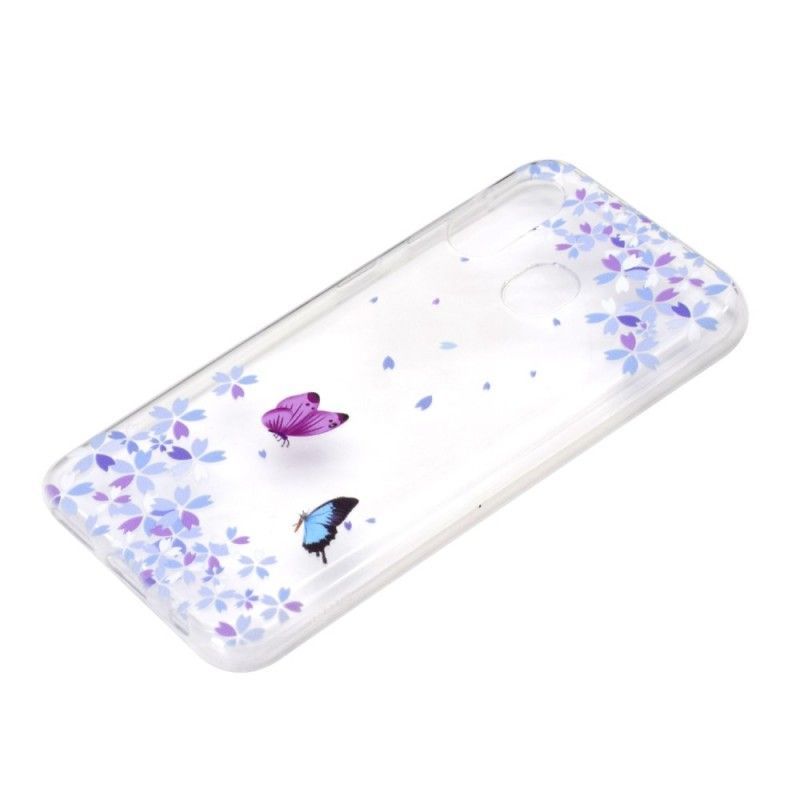 Coque Samsung Galaxy A40 Transparente Papillons Et Fleurs