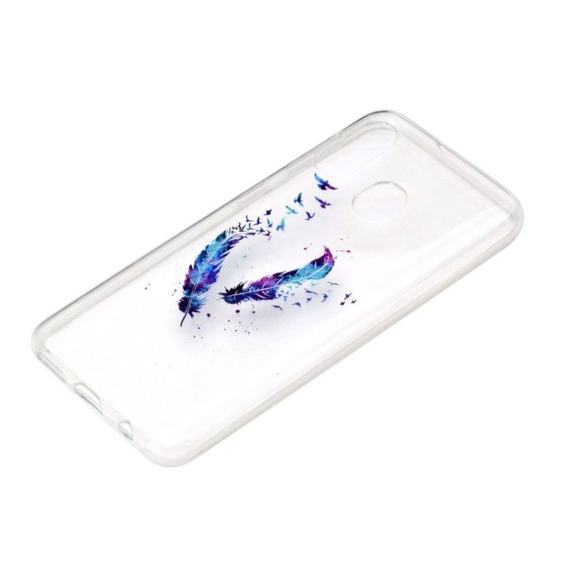 Coque Samsung Galaxy A40 Transparente Plumes