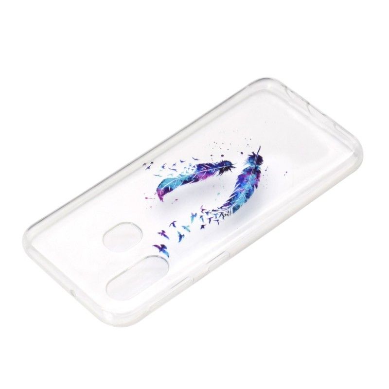 Coque Samsung Galaxy A40 Transparente Plumes