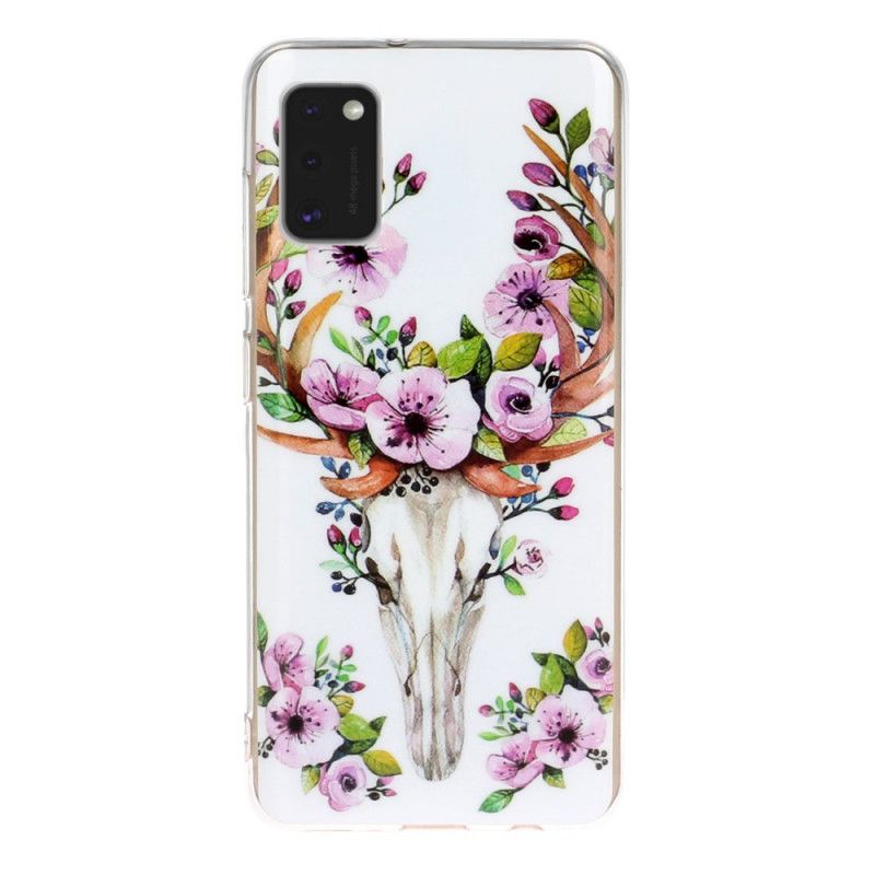 Coque Samsung Galaxy A41 Wapiti Fleuri Fluorescente