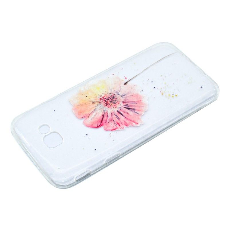 Coque Samsung Galaxy A5 2017 Transparente Coquelicot Aquarelle