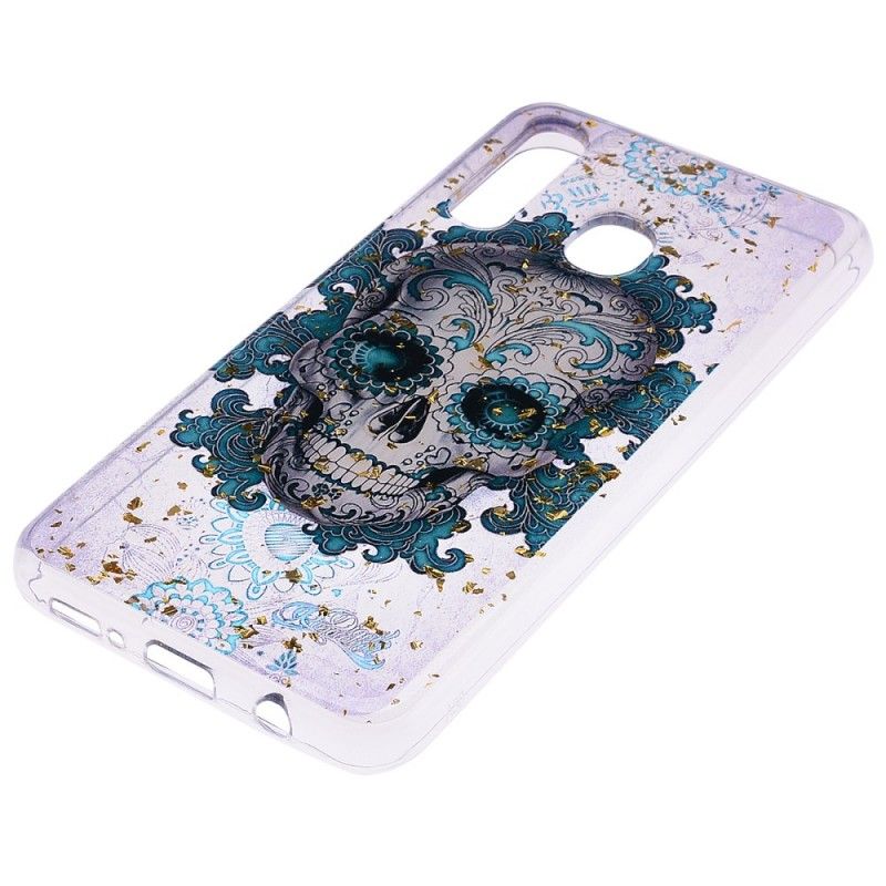 Coque Samsung Galaxy A50 Tête De Mort Bleue