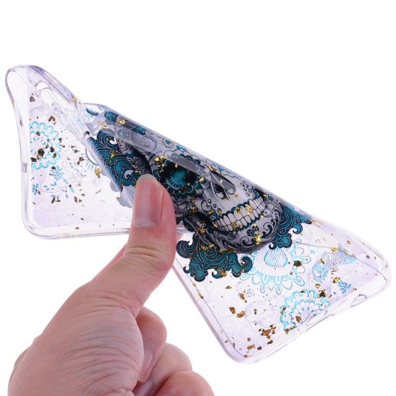 Coque Samsung Galaxy A50 Tête De Mort Bleue