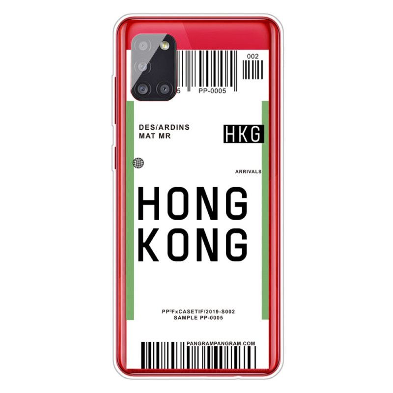 Coque Samsung Galaxy A51 Boarding Pass To Hong Kong