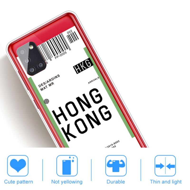 Coque Samsung Galaxy A51 Boarding Pass To Hong Kong