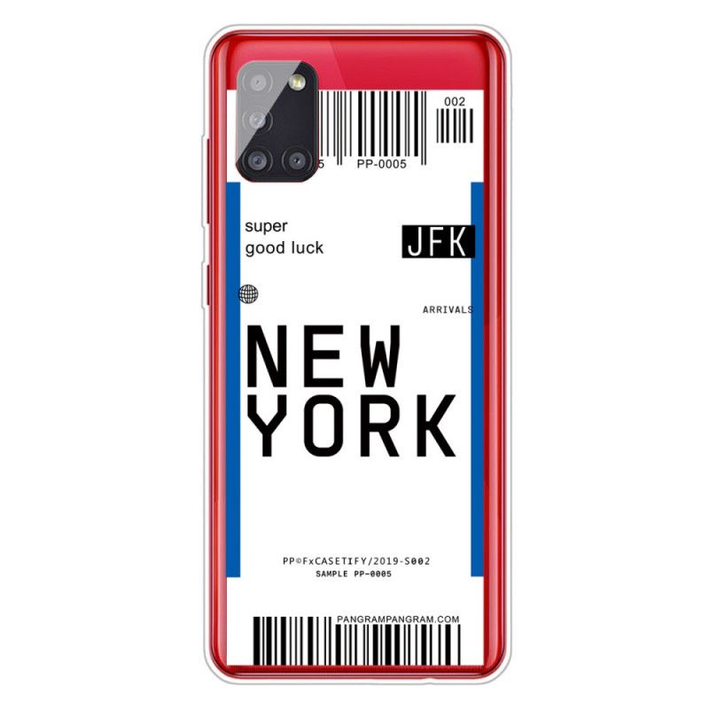 Coque Samsung Galaxy A51 Boarding Pass To New York