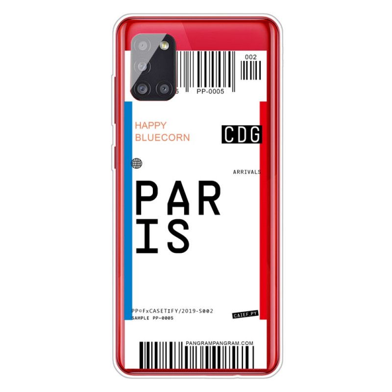 Coque Samsung Galaxy A51 Boarding Pass To Paris