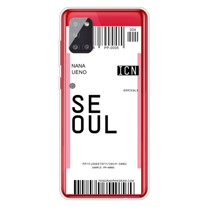 Coque Samsung Galaxy A51 Boarding Pass To Seoul