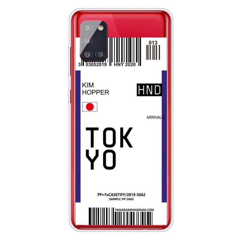 Coque Samsung Galaxy A51 Boarding Pass To Tokyo