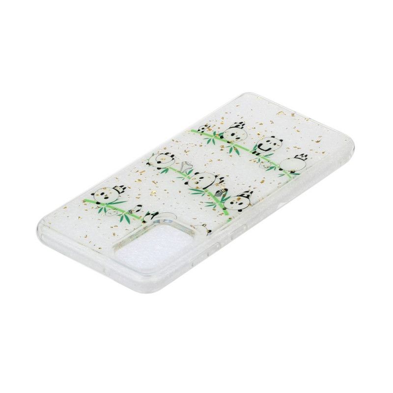 Coque Samsung Galaxy A51 Pandas Sur La Corde À Linge