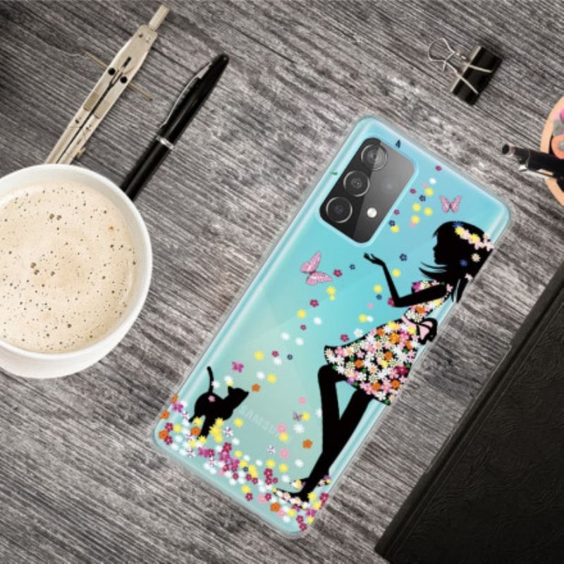 Coque Samsung Galaxy A52 4G / A52 5G / A52s 5G Jolie Tête Fleurie