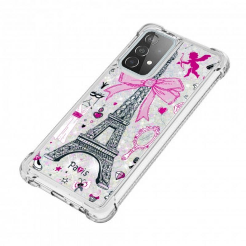 Coque Samsung Galaxy A52 4G / A52 5G / A52s 5G La Tour Eiffel Paillettes