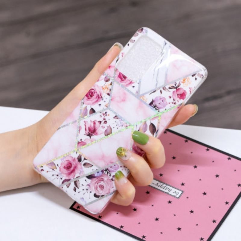 Coque Samsung Galaxy A52 4G / A52 5G / A52s 5G Marbrée Fleurs