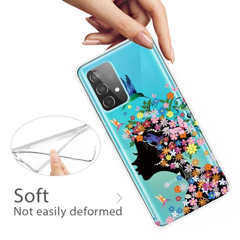 Coque Samsung Galaxy A52 4g / A52 5g Jolie Tête Fleurie