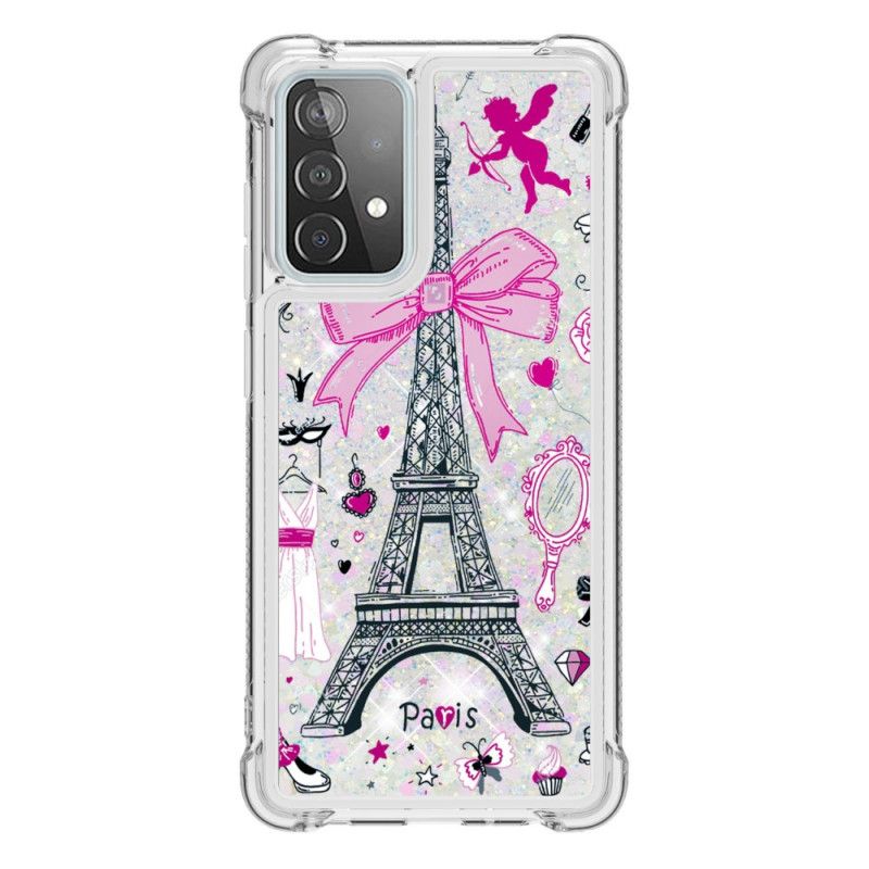 Coque Samsung Galaxy A52 4g / A52 5g La Tour Eiffel Paillettes