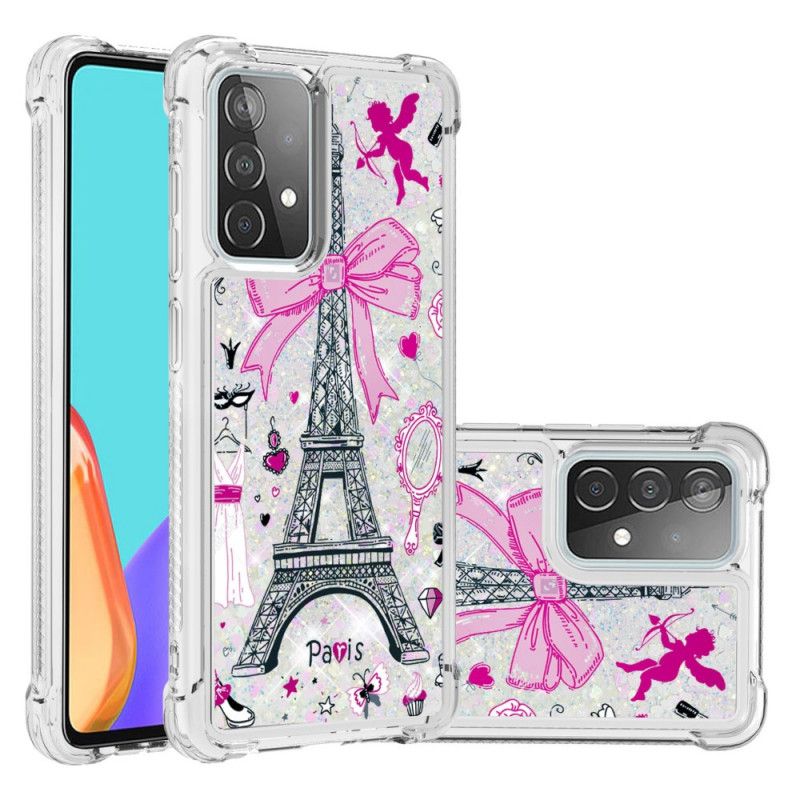 Coque Samsung Galaxy A52 4g / A52 5g La Tour Eiffel Paillettes