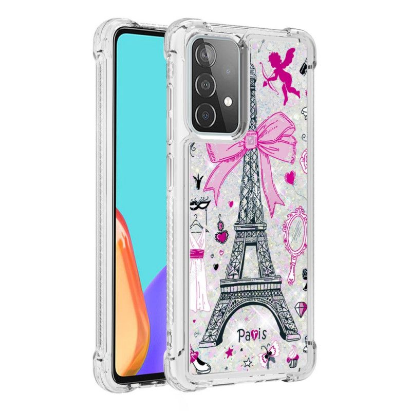 Coque Samsung Galaxy A52 4g / A52 5g La Tour Eiffel Paillettes