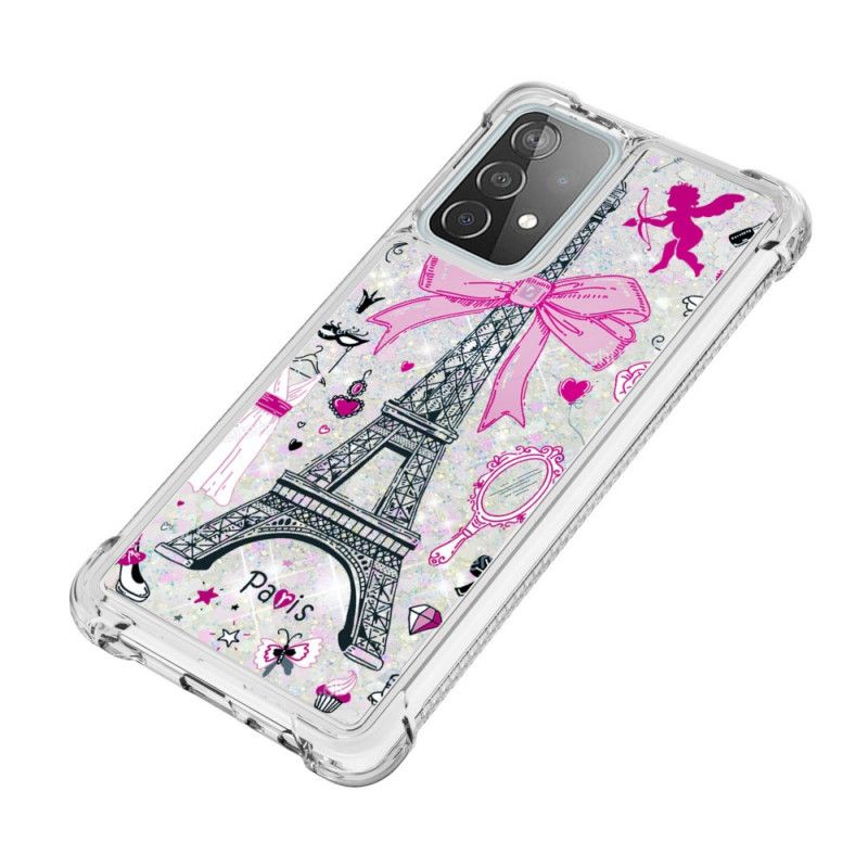 Coque Samsung Galaxy A52 4g / A52 5g La Tour Eiffel Paillettes