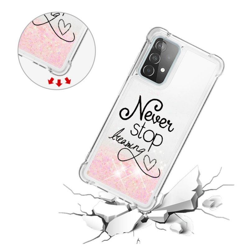 Coque Samsung Galaxy A52 4g / A52 5g Never Stop Dreaming Paillettes