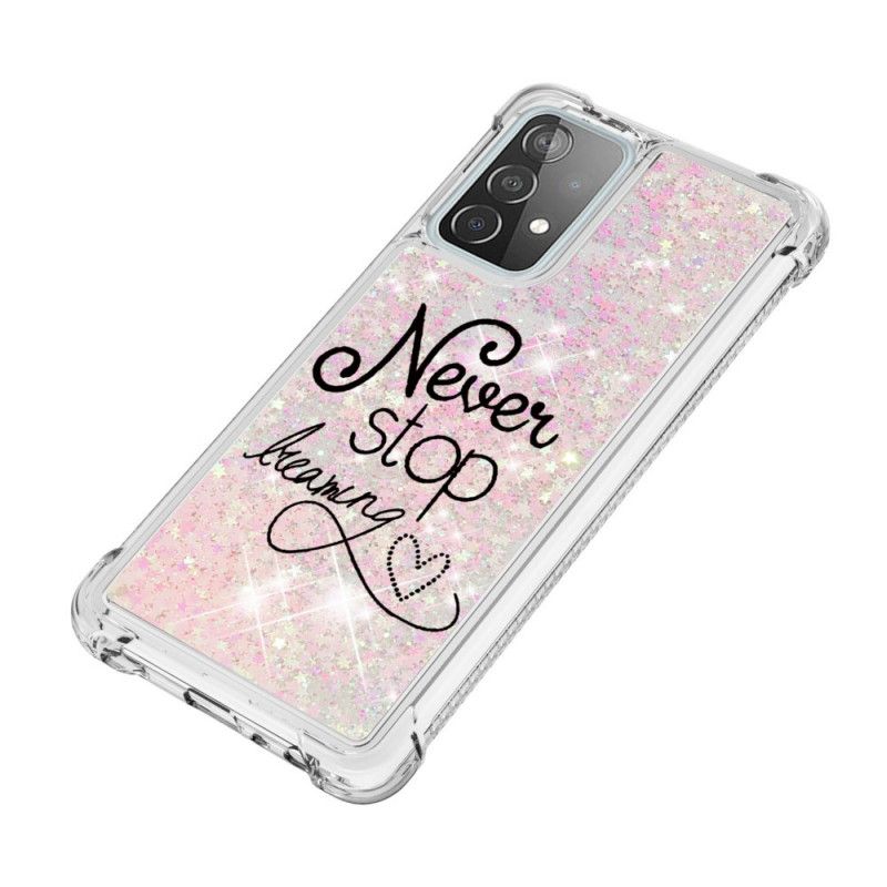 Coque Samsung Galaxy A52 4g / A52 5g Never Stop Dreaming Paillettes