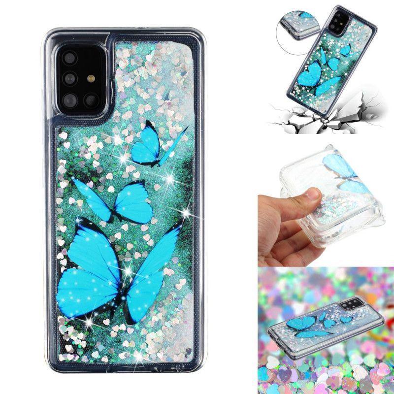 Coque Samsung Galaxy A52 4g / A52 5g Papillons Volants Paillettes