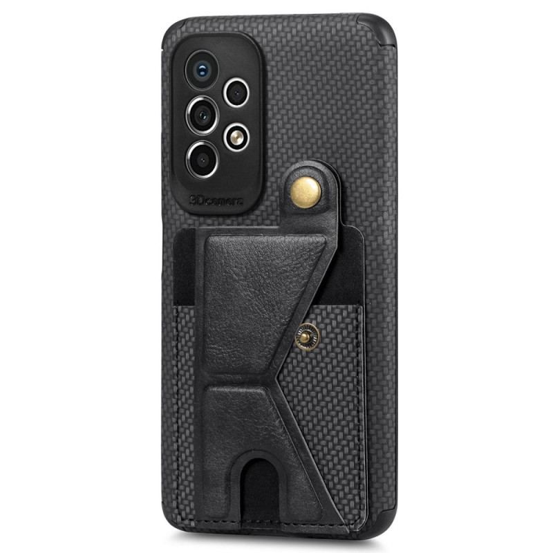 Coque Samsung Galaxy A53 5G Fibre Carbone Porte-Cartes Support