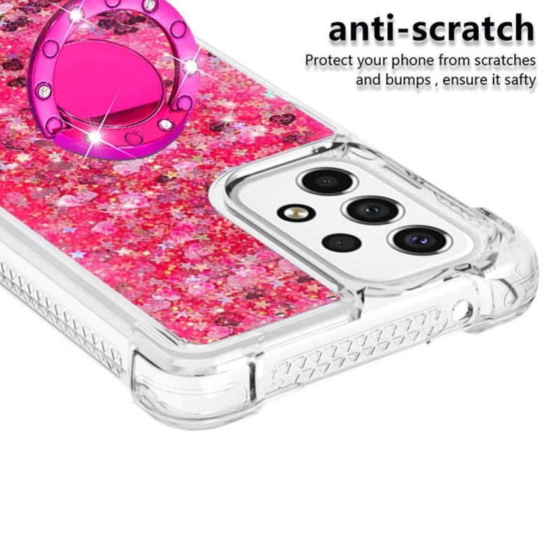 Coque Samsung Galaxy A53 5G Paillettes avec Anneau-Support