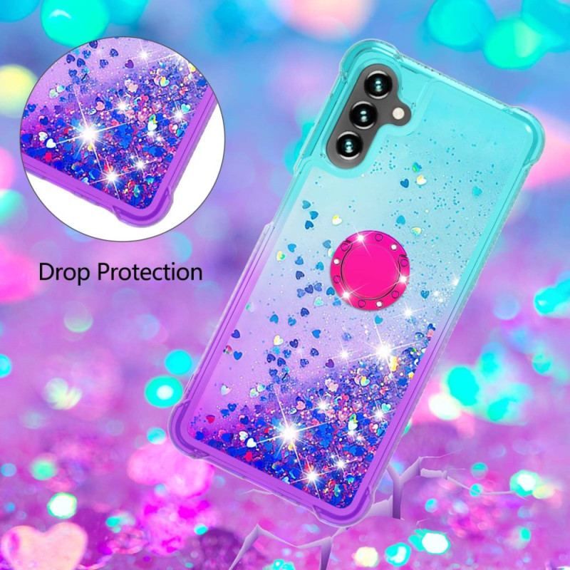 Coque Samsung Galaxy A54 5G Paillettes Anneau-Support