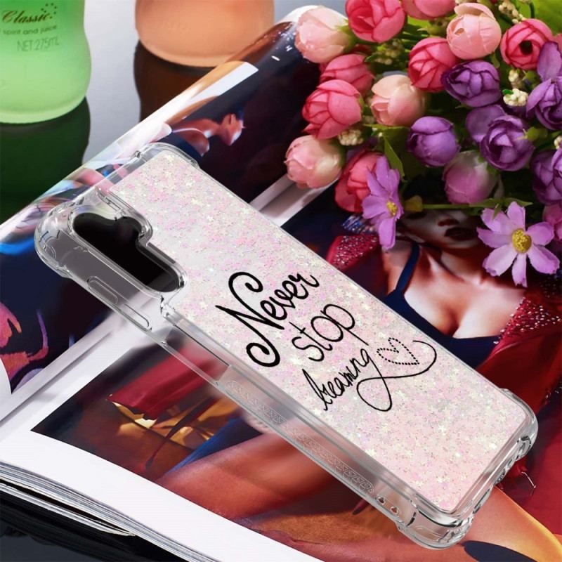 Coque Samsung Galaxy A54 5G Paillettes Never Stop