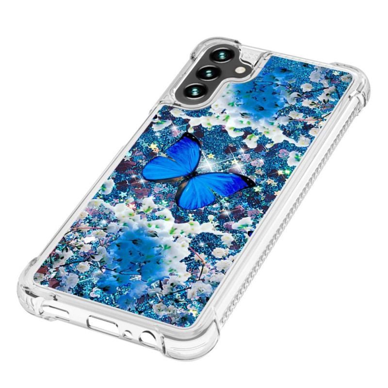 Coque Samsung Galaxy A54 5G Paillettes Papillons