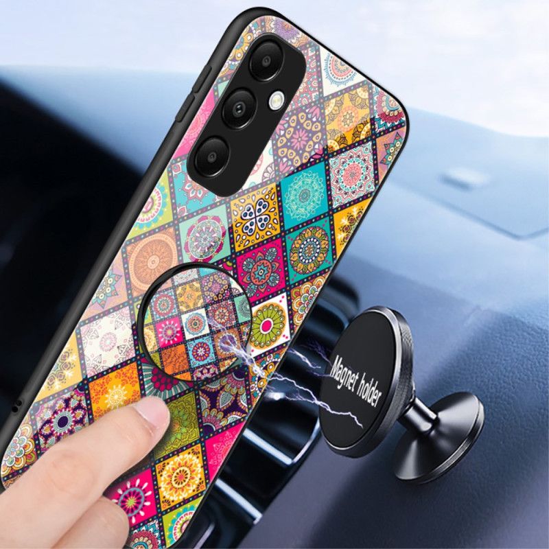 Coque Samsung Galaxy A55 5G avec Support et Lanière Patchwork