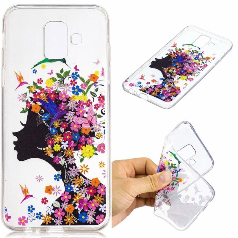 Coque Samsung Galaxy A6 Transparente Chevelure Fleuri