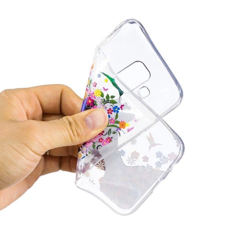 Coque Samsung Galaxy A6 Transparente Chevelure Fleuri