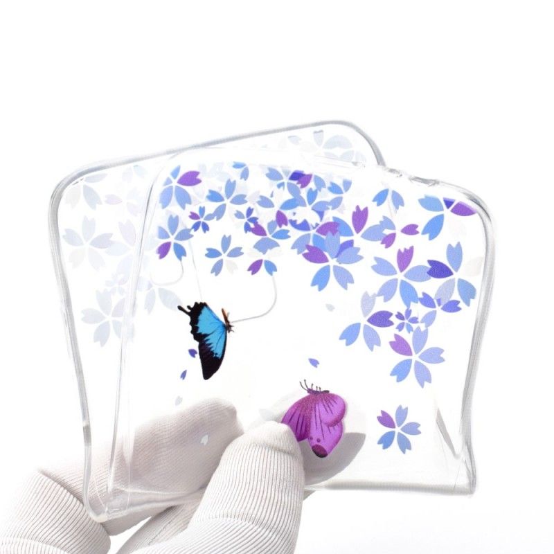 Coque Samsung Galaxy A6 Transparente Papillons Et Fleurs