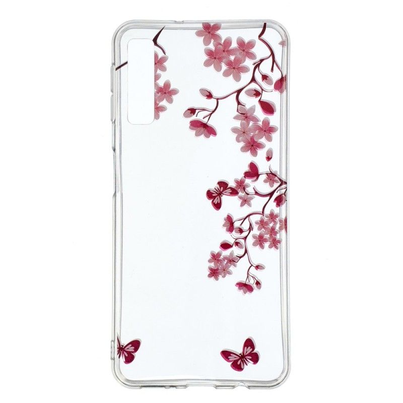 Coque Samsung Galaxy A7 Transparente Arbre Fleuri