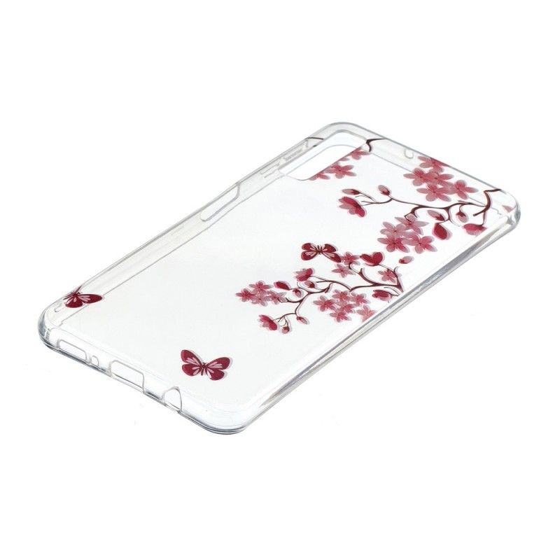 Coque Samsung Galaxy A7 Transparente Arbre Fleuri