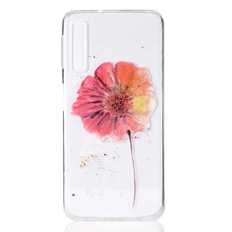 Coque Samsung Galaxy A7 Transparente Coquelicot Aquarelle