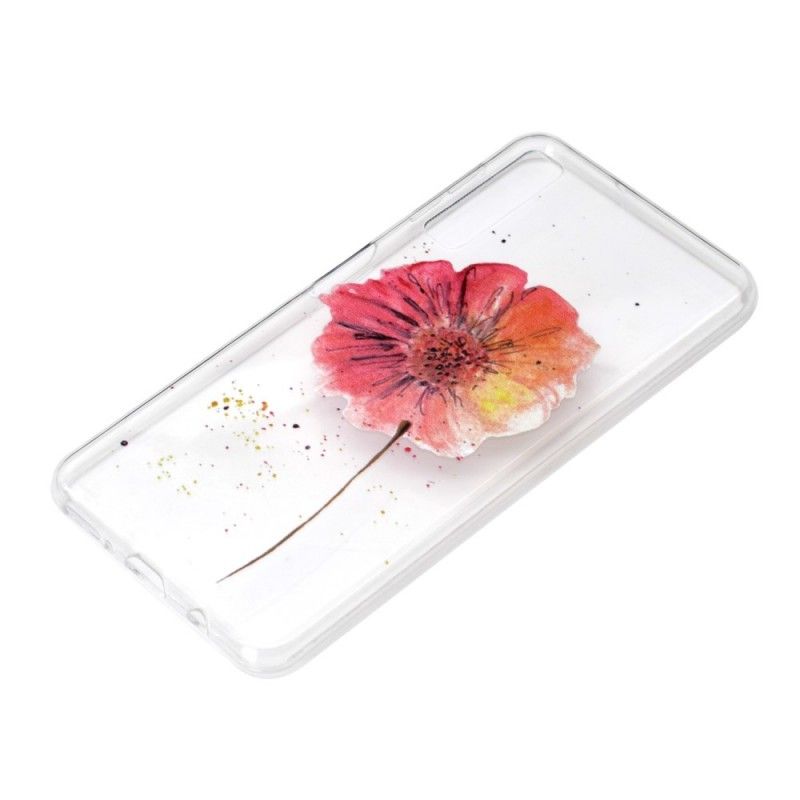 Coque Samsung Galaxy A7 Transparente Coquelicot Aquarelle