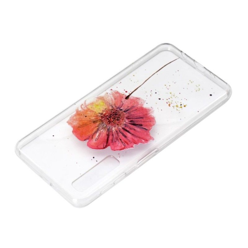 Coque Samsung Galaxy A7 Transparente Coquelicot Aquarelle