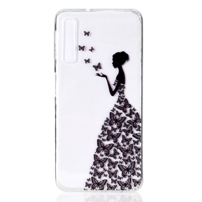 Coque Samsung Galaxy A7 Transparente Robe Papillons