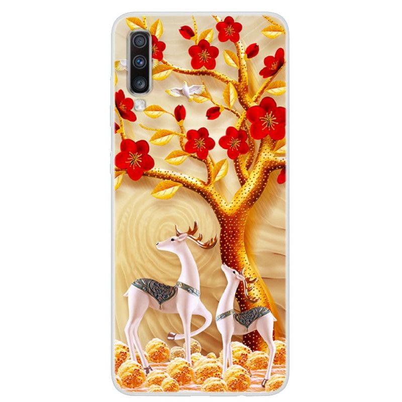 Coque Samsung Galaxy A70 Arbre Doré