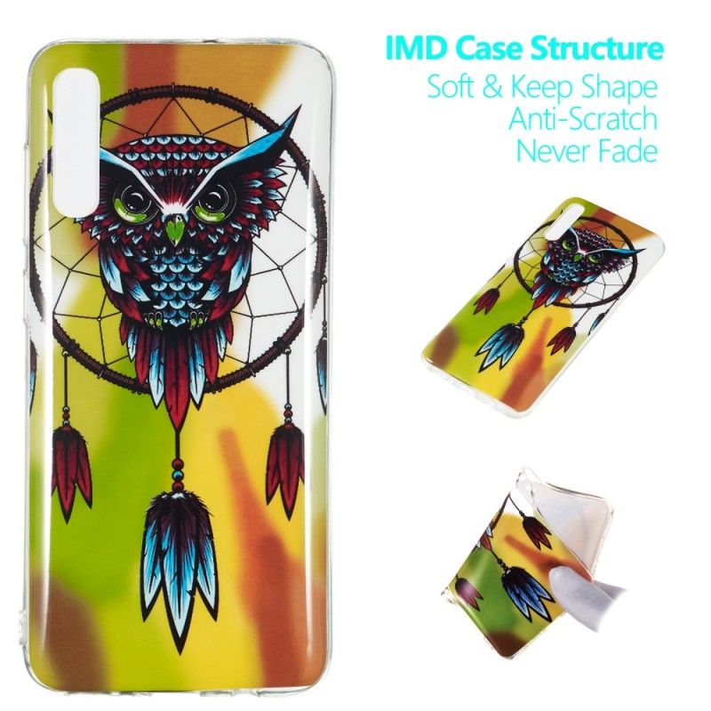 Coque Samsung Galaxy A70 Attrape Rêves Hibou Fluorescente