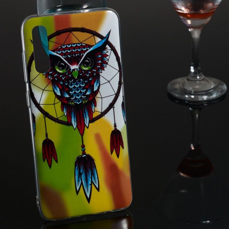 Coque Samsung Galaxy A70 Attrape Rêves Hibou Fluorescente