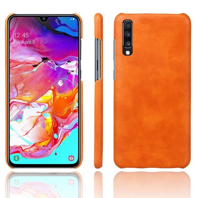 Coque Samsung Galaxy A70 Effet Cuir Litchi Performance