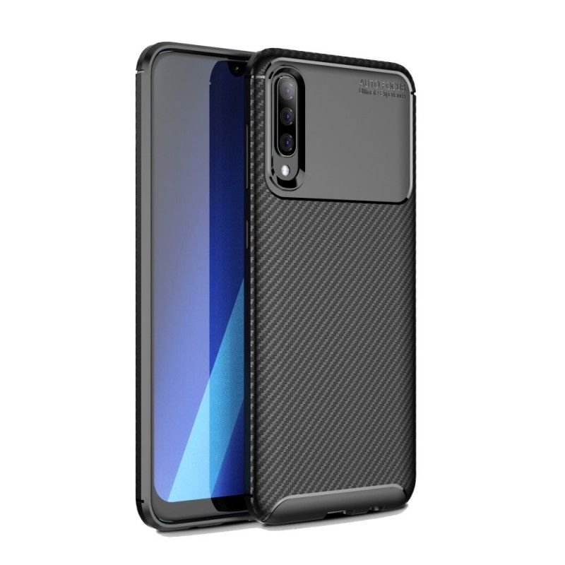 Coque Samsung Galaxy A70 Flexible Texture Fibre Carbone