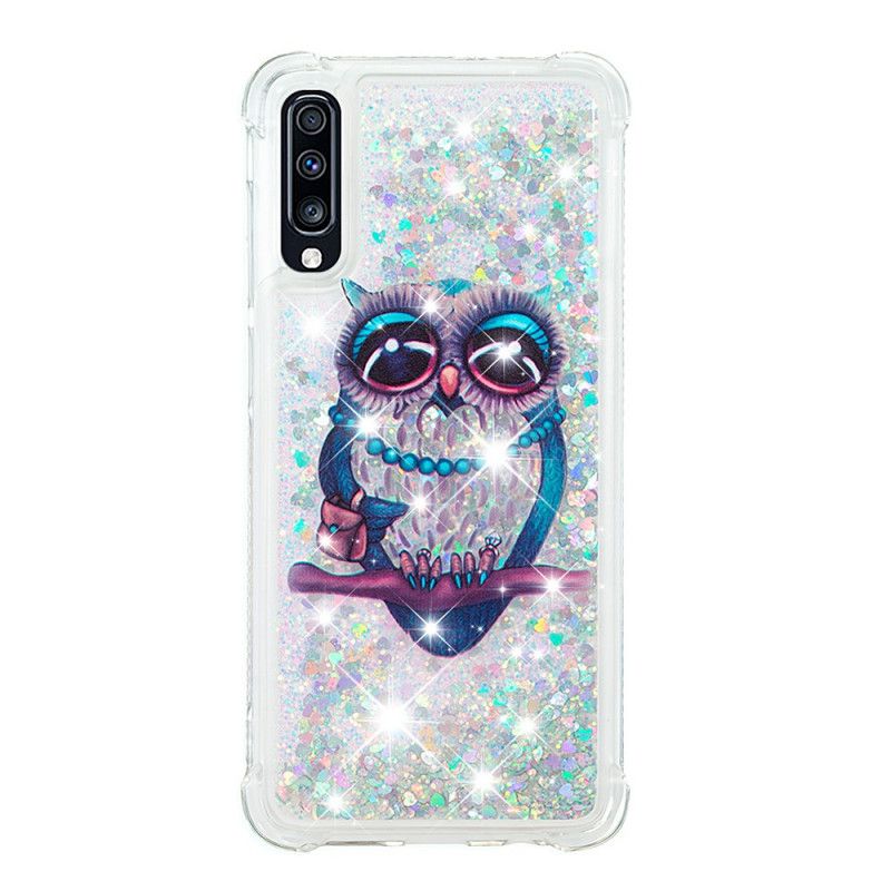 Coque Samsung Galaxy A70 Miss Hibou Paillettes