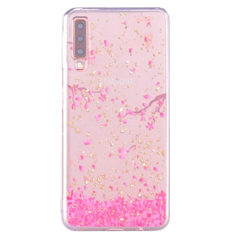 Coque Samsung Galaxy A70 Pétales Et Paillettes